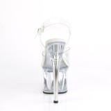 transparent 18 cm ESTEEM-708 h�yh�lte sandaler - pole dance sandaler
