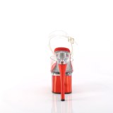 transparent 18 cm ESTEEM-708 h�yh�lte sandaler - pole dance sandaler r�d