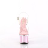 transparent 18 cm ESTEEM-708 h�yh�lte sandaler - pole dance sandaler rosa