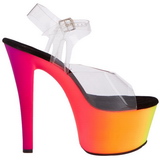 transparent 18 cm RAINBOW-308UV h�yh�lte sandaler neon plat�