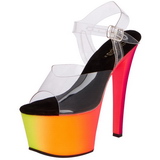 transparent 18 cm RAINBOW-308UV h�yh�lte sandaler neon plat�