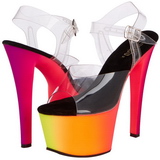 transparent 18 cm RAINBOW-308UV h�yh�lte sandaler neon plat�