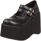 vegan 11,5 cm DemoniaCult KERA-08 gothic mary jane pumps med plat�