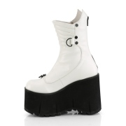 vegan 11,5 cm KERA-130 demoniacult alternative plat�boots hvit