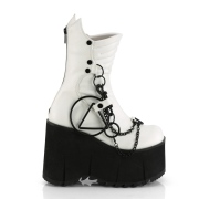 vegan 11,5 cm KERA-130 demoniacult alternative plat�boots hvit
