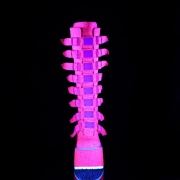 vegan 14 cm SWING-815UV alternative platåstøvler med spenner neon