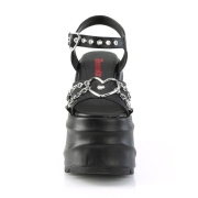 vegan 15 cm DemoniaCult WAVE-09 lolita plat sandaler med kilehler