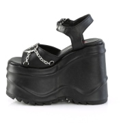 vegan 15 cm DemoniaCult WAVE-09 lolita plat� sandaler med kileh�ler