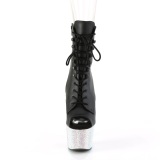 vegan 18 cm BEJ-1021-7 h�yh�lte ankelboots - �pen t� plat�boots svart