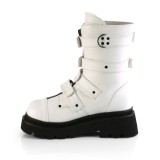 vegan 6,5 cm RENEGADE-55 demoniacult alternative plat�boots hvit