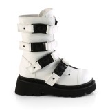 vegan 6,5 cm RENEGADE-55 demoniacult alternative plat�boots hvit