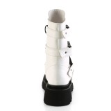 vegan 6,5 cm RENEGADE-55 demoniacult alternative plat�boots hvit
