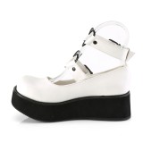 vegan 6 cm DemoniaCult SPRITE-02 mary jane pumps hvit