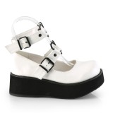 vegan 6 cm DemoniaCult SPRITE-02 mary jane pumps hvit