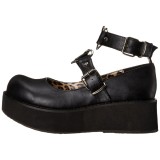 vegan 6 cm DemoniaCult SPRITE-02 svarte mary jane pumps