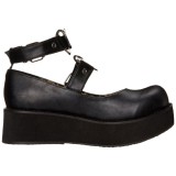 vegan 6 cm DemoniaCult SPRITE-02 svarte mary jane pumps