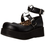vegan 6 cm DemoniaCult SPRITE-02 svarte mary jane pumps