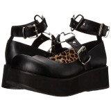 vegan 6 cm DemoniaCult SPRITE-02 svarte mary jane pumps