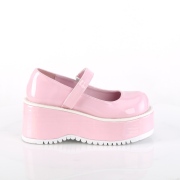 vegan 8,5 cm DemoniaCult DOLLIE-01 mary jane pumps rosa