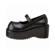 vegan 8,5 cm DemoniaCult DOLLIE-01 svarte mary jane pumps
