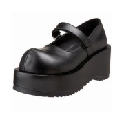 vegan 8,5 cm DemoniaCult DOLLIE-01 svarte mary jane pumps