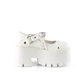 vegan 9 cm ASHES-33 demoniacult alternative plat�sko hvit