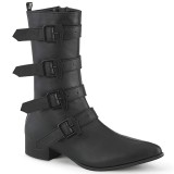 vegan WARLOCK-110-C spisse boots - herre winklepicker boots 4 spenner