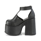 vegan blokkh�l sko 13 cm CAMEL-103 chunky sko h�ye h�ler plat�sko