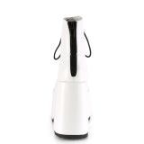 vegan blokkh�l sko 13 cm CAMEL-203 chunky boots h�ye h�ler plat�boots hvite