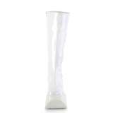 vegan hvit 13 cm DYNAMITE-218 emo punk wedge platåstøvler med kilehæler