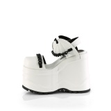 vegan hvit 15 cm DemoniaCult WAVE-20 lolita plat� sandaler med kileh�ler