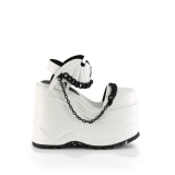 vegan hvit 15 cm DemoniaCult WAVE-20 lolita plat� sandaler med kileh�ler