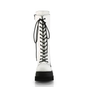 vegan plat�st�vler 11,5 cm SHAKER-72 gothic sn�rest�vler til kvinner hvit