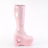 vegan rosa 13 cm DYNAMITE-218 emo punk wedge plat�st�vler med kileh�ler