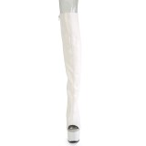 vegan sn�reboots 18 cm ADORE-3019 hvite l�rh�ye st�vler �pen t� med sn�ring