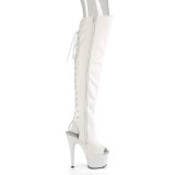 vegan sn�reboots 18 cm ADORE-3019 hvite l�rh�ye st�vler �pen t� med sn�ring