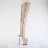 vegan sn�reboots 18 cm SPECTATOR-3030 beige l�rh�ye st�vler �pen t� med sn�ring