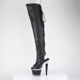 vegan sn�reboots 18 cm SPECTATOR-3030 svarte l�rh�ye st�vler �pen t� med sn�ring