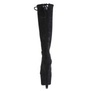 vegan suede 18 cm ADORE-2008 h�yh�lte st�vler - pole dance plat�st�vler i svart