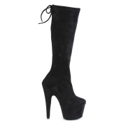 vegan suede 18 cm ADORE-2008 h�yh�lte st�vler - pole dance plat�st�vler i svart