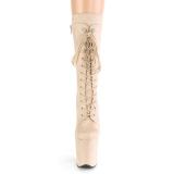 vegan suede 20 cm FLAMINGO-1050FS h�yh�lte st�vler - pole dance plat�st�vler i beige