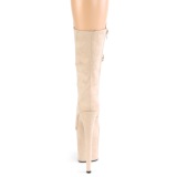vegan suede 20 cm FLAMINGO-1050FS h�yh�lte st�vler - pole dance plat�st�vler i beige