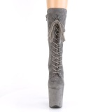 vegan suede 20 cm FLAMINGO-1050FS h�yh�lte st�vler - pole dance plat�st�vler i gr�