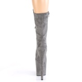 vegan suede 20 cm FLAMINGO-1050FS h�yh�lte st�vler - pole dance plat�st�vler i gr�