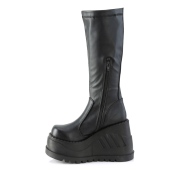 vegan svart 12 cm STOMP-200 cyberpunk wedge plat�st�vler med kileh�ler