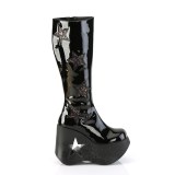 vegan svart 13 cm DYNAMITE-218 emo punk wedge plat�st�vler med kileh�ler