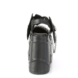 vegan svart 15 cm Demonia WAVE-20 lolita platå sandaler med kilehæler