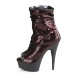 vinr�de 15 cm DELIGHT-1008SQ dame ankelst�vletter med paljetter