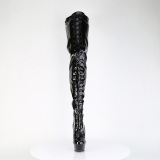 vinyl crotch 15 cm DELIGHT-4023 svarte l�rh�ye plat�st�vler h�ye h�ler