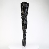 vinyl crotch 15 cm DELIGHT-4023 svarte l�rh�ye plat�st�vler h�ye h�ler
